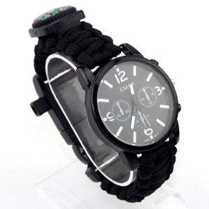 Waterproof Paracord Survival Watch with Compass