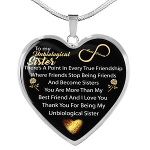 Unbiological Sister Heart Necklace