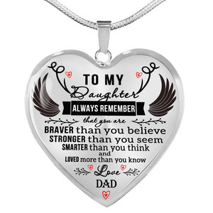 To My Daughter Heart Shaped Necklace