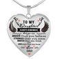 To My Daughter Heart Shaped Necklace
