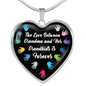 Between Grandma and Grandkids Heart Necklace