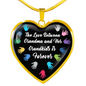 Between Grandma and Grandkids Heart Necklace